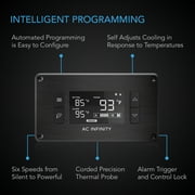AC Infinity CONTROLLER 2, Fan Thermostat and Speed Controller, controls AIRPLATE, MULTIFAN, USB fans and devices, for AV Cabinet Cooling