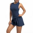 thumbnail image 3 of Women Boat Neck Tennis Dress Sleeveless Wrap Skirt Built in Shorts Golf Athletic Dress Workout Rompers 2025 Trendy, 3 of 8