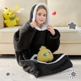 thumbnail image 2 of Sudadera portátil con capucha IFNOW para niños, negra con bolsillos y capucha, 2 of 9