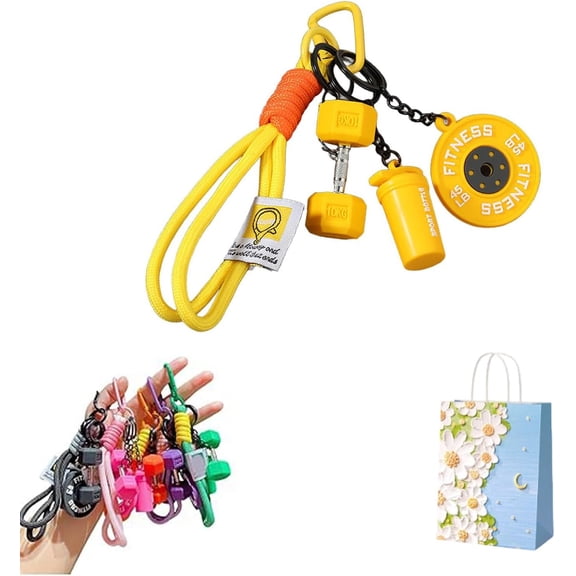 Creative Mini Gym Barbell Plate Keychain - Pocket-Sized Gym Motivator, Charms for Water Bottles, Backpacks & Purses