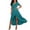 *Green, variant on ClodeEU Women's Flowy Short Sleeve Dress with Cross V-Neck, Smocked Waist and Side Slit Dark Gray,Womens Plus S