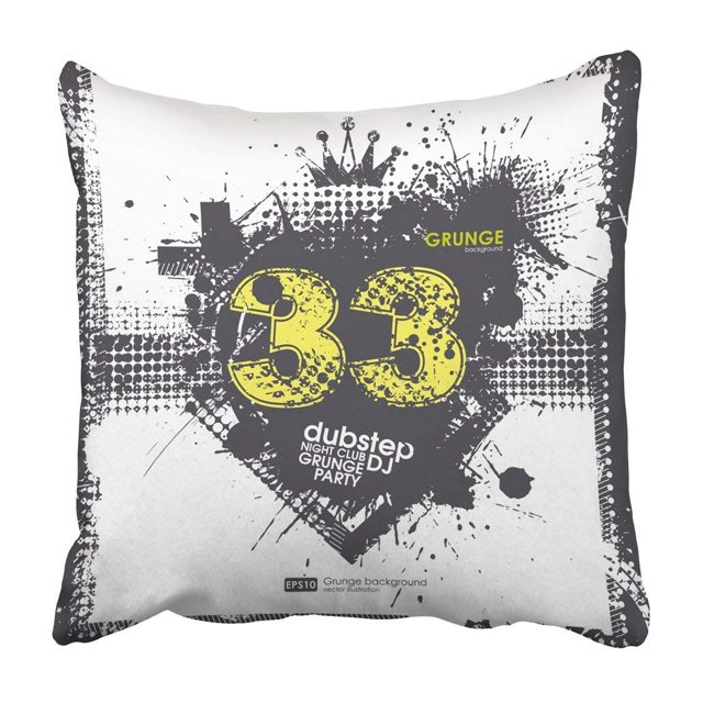 ABPHQTO Número Grunge para suciedad abstracta con tira de regate de tinta con espacio de copia para funda de almohada de fiesta 50x50 cm
