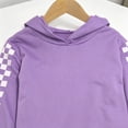 thumbnail image 5 of OYXSER Girls 2 Piece Plaid Lounge Set Cropped Hoodie and Sweatpants Jogger Pants Activewear Outfit, Purple 5-6Y, 5 of 9