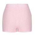 thumbnail image 5 of Summer Clearance! Zpanxa Womens Shorts Casual Summer Plaid High-waisted Casual Shorts Casual Wide-leg Shorts Pink L, 5 of 6