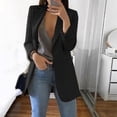 thumbnail image 2 of Women'S Long Sleeve Casual Front Blazer Solid Color Boyfriend Blazer With Pockets Coat Jacket, 2 of 3