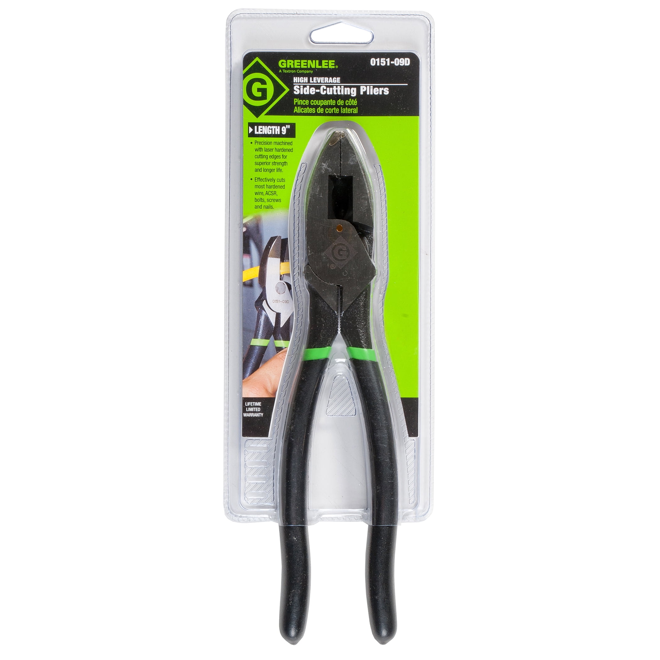 Greenlee Textron 015109D 9" Black Dipped Side Cutting Pliers Walmart