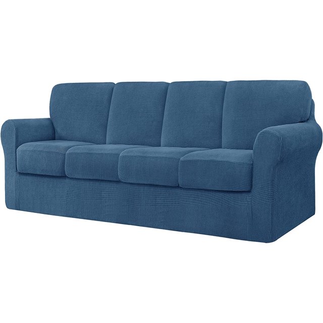 CHUN YI Stretch Checks Spandex Sofa Cover Separate Backrests Cushions Cover Slipcover