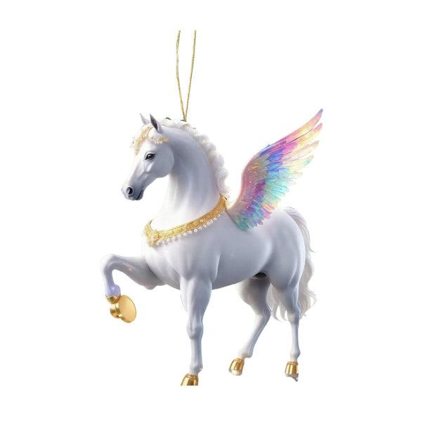 Colgante de caballo 2D acrílico realista, adorno navideño con lazo para colgar, ideal para amantes de la equitación.