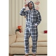 thumbnail image 2 of SWSMCLT Men's Fuzzy Fleece Christmas Onesies Pajamas Long Sleeve Soft Winter Cozy Fall Thick Flannel Loose Zipper Light Blue Small, 2 of 4
