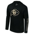 thumbnail image 2 of Men's Colosseum Black Colorado Buffaloes Color Pop Active Blend 2-Hit Long Sleeve Hooded T-Shirt, 2 of 3