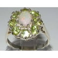 thumbnail image 2 of LBG 925 Sterling Silver Real Genuine Opal and Peridot Womens Promise Ring - Size 9, 2 of 4