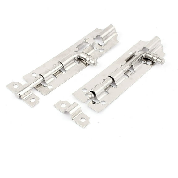 Unique Bargains 3.6" Long Door Gate Security Latch Slide Lock Bolt 2Pcs Stainless Steel