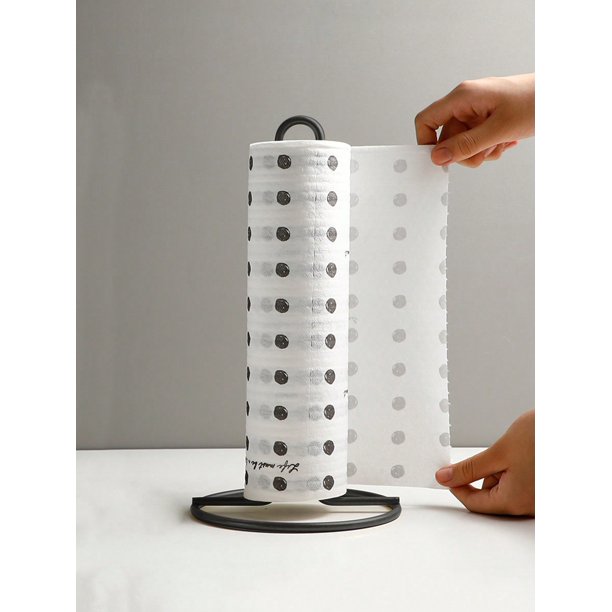 1pc Nordic Style Metal Iron Paper Towel Holder, Freestanding Kitchen Tissue Stand For Oil Absorbing Paper Towel