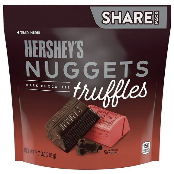 Hershey's Truffles Candy, Individually Wrapped, Share Pack Dark Chocolate7.7oz Pack of 2