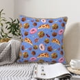 thumbnail image 6 of Fotbe Fastfoods Pattern Velvet Decorative Throw Pillow Covers with Elegant Piping, Soft Plush Cushion Cover for Sofa, Bed, Car, Office-20"x20", 6 of 8