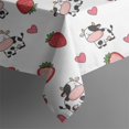 thumbnail image 5 of White Cow Strawberry Heart Pattern Square Tablecloth,Waterproof Square Table Cover,Wipeable Spillproof Washable Table Cover for Home Kitchen Party Decor 52"x52"(132x132cm), 5 of 6
