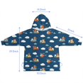thumbnail image 7 of Cartoon Construction Vehicles Animals Blanket Hoodies for Kids 6-13YR Oversize Wearable Blanket Hoodies for Boys Girls Teens, 7 of 7