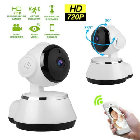 Mini Home Camera Security System 720P HD Dome 360°WiFi IP Camera, EEEkit Wireless Baby Monitor Safety Security Surveillance IP Cam, Mini WiFi monitor IP camera smart home security system, for Baby Pet Android iOS apps, Night Vision ()