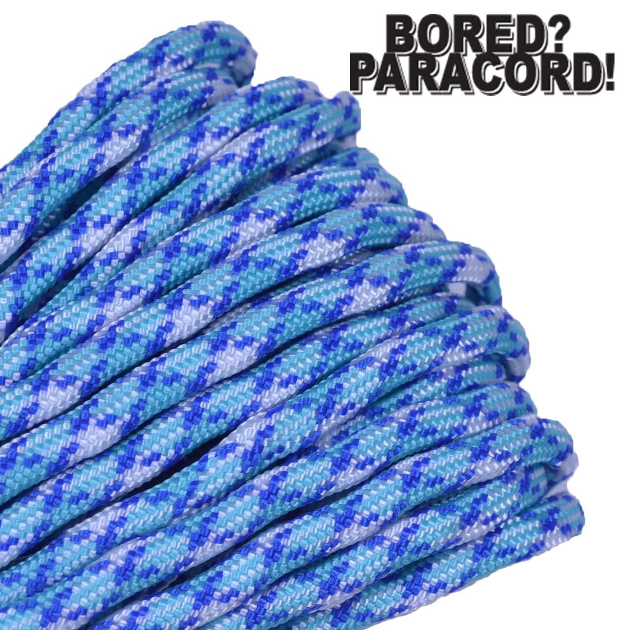 Bored Paracord Brand 550 lb Type III Paracord - Blue Shock 10 Feet