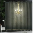 thumbnail image 4 of Ambesonne Vintage Shower Curtain, Classic Dark Chandelier, 69"Wx84"L, Grey and Yellow, 4 of 5