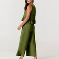 thumbnail image 2 of Maplenight Women Fall Outfits Two Piece Set Loose Fit Tank Top Wide Leg Pants Lightweight Lounge Set Travel Vacation Outfits for Women, 2 of 8