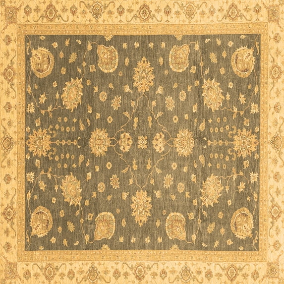 Ahgly Company Indoor Square Oriental Brown Traditional Area Rugs, 6' Square
