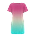 thumbnail image 3 of BLVB Womens Loose T Shirt Dress Casual Crewneck Short Sleeve Tunic Dress Flowy Color Block Summer Dresses, 3 of 5