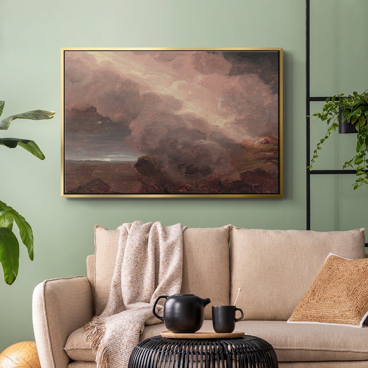 Vintage Landscape-CCCLXX By Wexford Home Framed in Gold Wood Gallery Wrapped Canvas 27 in. x 41 in.