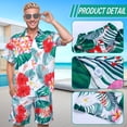 thumbnail image 5 of Alaiyaky Hawaiian Shirts for Men, Mens T Shirt and Short Bucket Hat Sunglasses Set Short Sleeve Tropical Summer Beach Vacation Fancy Costume Adult Outfit, 5 of 7
