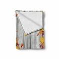 thumbnail image 2 of Autumn Soft Flannel Fleece Throw Blanket, Fall Maple Leafs Tree Diagonal Leaves Foliage Rustic Wooden Planks, Cozy Plush for Indoor and Outdoor Use, 70" x 90", Orange White, by Ambesonne, 2 of 6