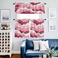 thumbnail image 2 of Pink Ombre Kitchen Curtains Sets for Windows 36 Inch Length, Modern Geometric Abstract Art Moire Rod Pocket Window Treatments Tier Curtains and Valances Set for Bedroom/Bathroom, 2 of 8