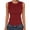 Wine, variant on Womens Ruffle Sleeve Tank Tops Round Neck Ribbed Shirts Casual Summer Fitted Solid Color Blouses