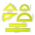 thumbnail image 4 of 6PCS Transparent Math Set Plastic Rulers Set Protractors Triangle Measuring Tool, 4 of 9