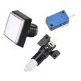 thumbnail image 3 of Botón de presión cuadrado Uxcell de 50x50 12V con LED y microinterruptor blanco, 3 of 5