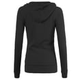 thumbnail image 3 of A2Y Women's Casual Fitted Lightweight Pocket Zip Up Hoodie Black XL, 3 of 3