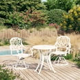 thumbnail image 1 of vidaXL 3 Piece Bistro Set Cast Aluminium White, 1 of 5