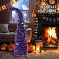 thumbnail image 6 of Ayieyill 5ft Pop up Black Halloween Tree, Collapsible Pencil Tree with Spider Web Decor Halloween Decorations, 6 of 7
