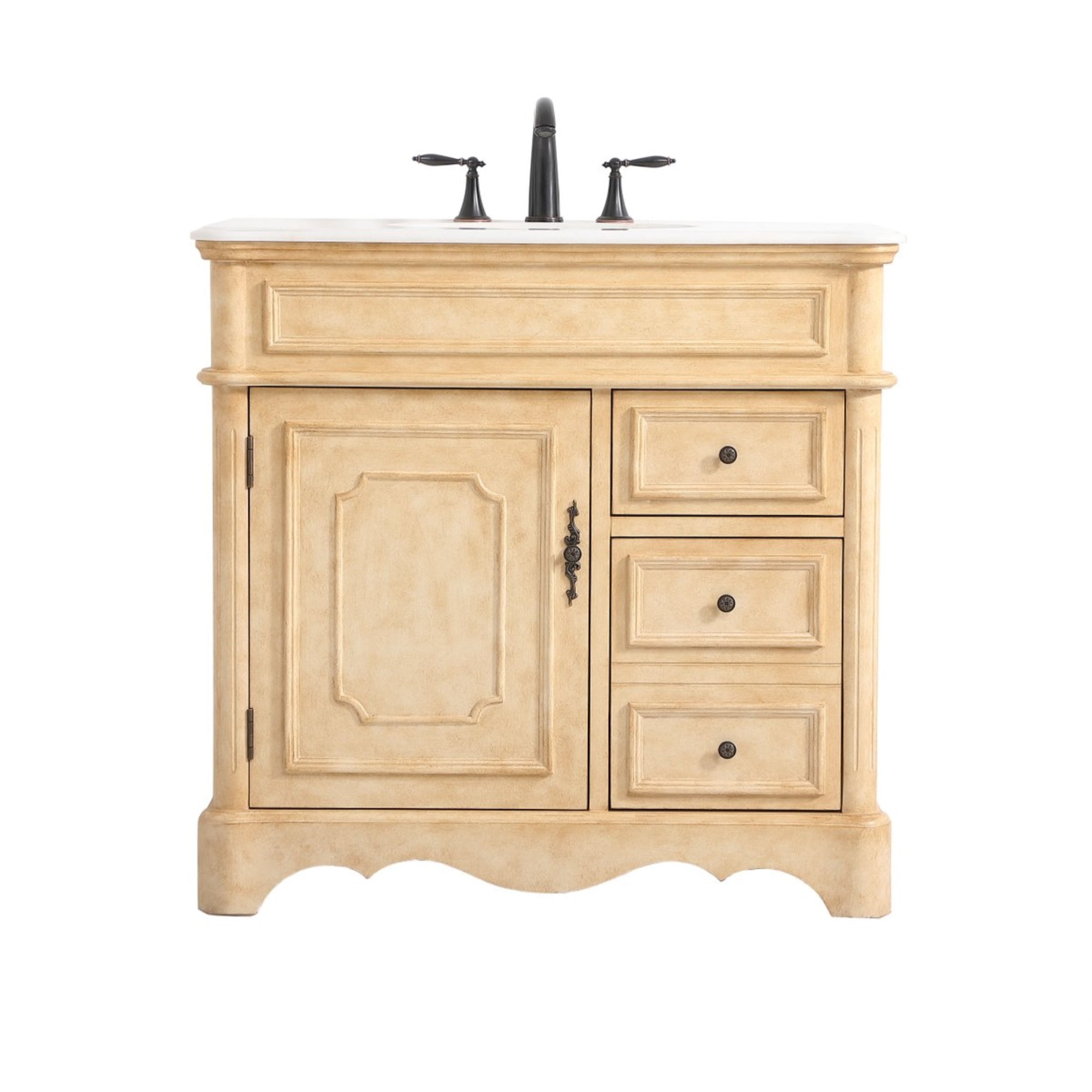 Elegant Decor 36 inch single bathroom vanity in Antique Beige - Walmart.com