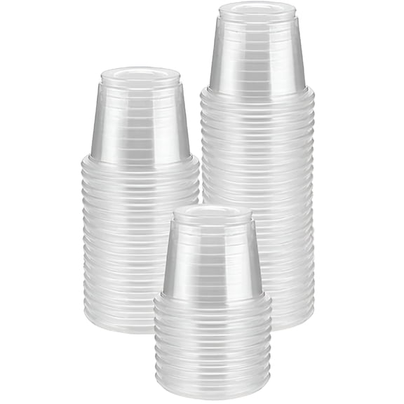 ACDANC 2026 New Pack of 200 Small Transparent Plastic Cups for Tasting Condiments for Kitchen, Party, Restaurant, Catering, 20 Ml