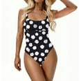 thumbnail image 6 of Jamicy Women's One Piece Swimsuit Square Neck Sporty Ruched Slimming Monokini High Cut Tummy Control Bathing Suit, 6 of 8