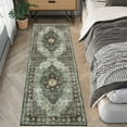 thumbnail image 7 of Tzou Green 2x6 Runner Rugs for Living Room, Vintage Washable Low Pile Carpet with Non-Slip Rubber Backing for Kitchen Hallway Entryway, 7 of 7