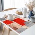thumbnail image 3 of Abstract Vintage Placemats Set of 4, Art Oil Painting Texture Table Mats Washable Heat-Resistant Non-Slip Place Mats for Kitchen Dinner Table Indoor Outdoor Decor,13x19 Inch Red Brown Gray, 3 of 9