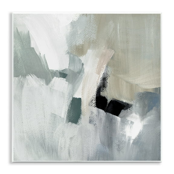 Stupell Industries Quiet In Grays Abstract Abstract Painting Unframed Art Print Wall Art, 12 x 12