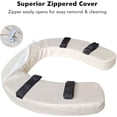 thumbnail image 2 of Ristpal Soft Padded Toilet Seat Cushion with 2-Inch High-Density Foam & Waterproof PU Fabric, U-Shape Padded Toilet Cushion - Secure Hook & Loop Tape, Fits Standard/Elongated Toilets (Beige), 2 of 6