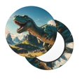 thumbnail image 3 of Round Bar Stool Seat Covers, Cute Green Dinosaur Blue Sky Elastic Round Chair Cover Stool Seat Slipcover Bar Stool Cushions Round Pad for 12-14 inch, 3 of 7