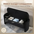 thumbnail image 2 of Lunale 41.73" End of Bed Bench for King Size Bed, Velvet Upholstered Storage Ottoman for Bedroom, Black, 2 of 7
