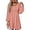 Pink, variant on Womens Casual Smocked Square Neck Dress, Long Sleeve Button Up Empire Waist A-Line Mini Dress
