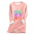 thumbnail image 2 of Babysbule Chemises de Noël pour Femmes Liquidation Hauts Lettre Mode Décontractée Hiver Peluche Chaude Bas Chandail Manches Longues Col Rond Haut/chemise, 2 of 4