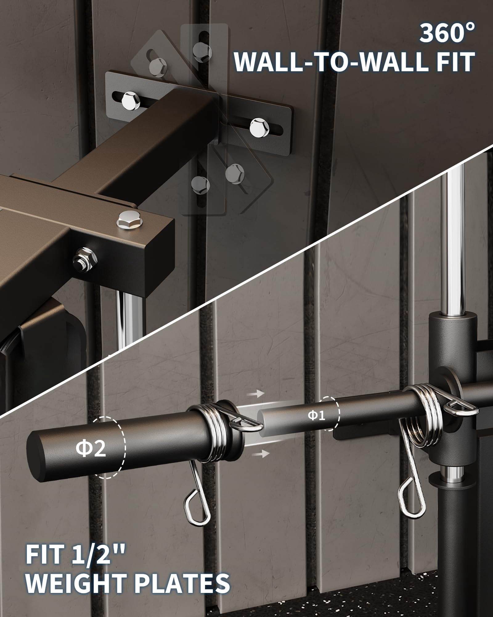 Danolapsi Wall Mount Cable Station,LAT Pulldown Machines with 19 Positions Dual Pulley System,Cable Crossover Machine with Adjustable Footplate, T-Bar and More Attachments, Workout Equipment Home Gym