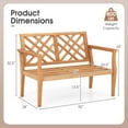 thumbnail image 3 of Costway 2-Person Outdoor Garden Bench with Comfy Armrests and Backrest Teak Wood, 3 of 10